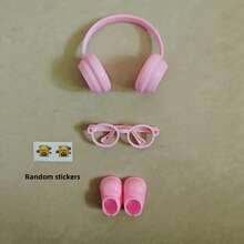 3pcs Doll Accessories Set: Shoes + Glasses + Headphones, Multiple Colors Available, Compatible With LABUBU – Perfect Gift For Christmas, Halloween & Birthdays (Doll Not Included)