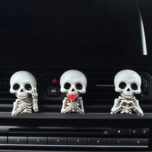 Halloween  Skull Aromatherapy Clip - Decorative Statue For Car/Home Holiday Decor