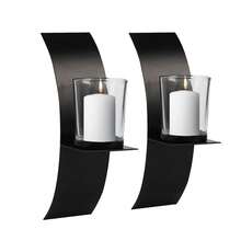 Candele da parete per decorazioni murali, candele metalliche nere da parete per stanze, corridoi, ingressi, decorazioni per bagni - nero - Visualizzare 8