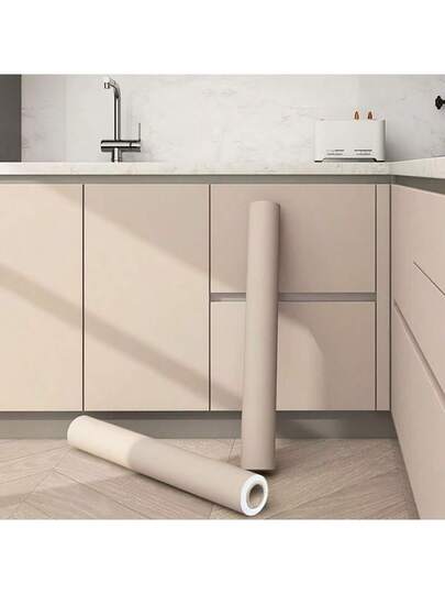 Roll, Self Adhesive Matte Kitchen Cabinet Vinyl Film Waterproof Texture Wallpaper, Washable Easy To DIY Installation, Home Bedroom ation Wand Stickers, New Product, Furniture Repair Renovation Stickers