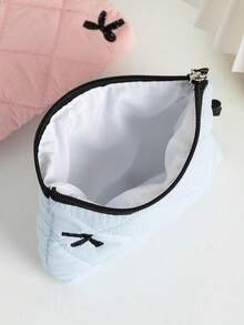 蝴蝶结绗缝口红收纳袋，女孩化妆品整理包，耳机线收纳包 - 彩色 - 查看 4