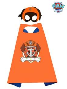 2pcs Paw Patrol Costume Eye Mask Cape Cloak Double Layer Ryder Chase Super Hero Cape, Suitable For Birthday, Christmas, Halloween, Graduation And Back To School Decoration - Multicolor - View 10