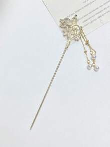 1/2/3/6件套新款中式发夹组合，法式简约休闲时尚复古优雅锌合金材质汉服发饰，新款中式发髻夹，流苏发簪，中式服饰头饰，高端品质，情人节、上学、发饰的完美礼物