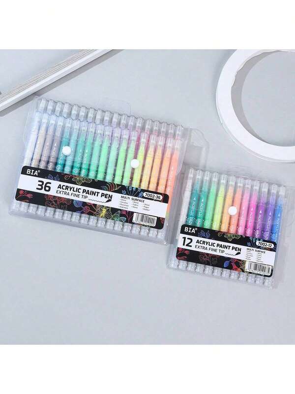 12/24/36 Pcs Acrylic Gel Pens For Drawing, Colors Gel Paint Pens Ultra Fine ST Point 1.0, Set Of Acrylic Marker Pens Color Ink For Journaling, Crafts Art Supplies
