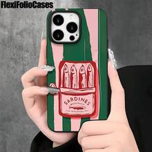 Fundas y carcasas protectoras con diseño de lata de pescado roja y orificios grandes, compatibles con phone 16 Pro Max, 16, 15 Pro, 14, 14 Plus/14 Pro Max, 13, 13 Pro, 12 Pro y 11/11 Pro. Regalos para cumpleaños y fiestas - Negro - Ver 6