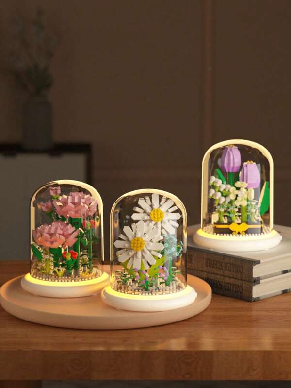 800+Pcs 2025 New Micro Particle Creative Everlasting Flower Building Block Bouquet - Artificial Flower Puzzle Building Toy - Everlasting Flower Decor - Birthday Gift, Valentine's Day Gift, Halloween Gift, Christmas Gift, Home Decoration Model