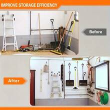 Heavy-Duty Metal Wall-Mounted Ladder Storage Hooks, Unique Wave-Shaped Design, Easy Install Garage Storage Racks, Bicycle Weight Hooks, Multi-Layer Structure, Secure Grooves For Tool Boxes, Ladders, Large Gardening Tools, Space-Saving, Durable, Ideal For Garage, Workshop, Home Organization, Holiday Season, Christmas, Autumn Home Refresh, Enhances Storage Efficiency, Perfect For DIY Projects, Gift Idea For Homeowners, Reliable, Versatile, Keeps Heavy Items Safely Stored.