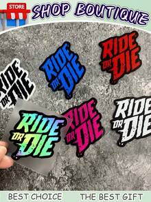 Pegatina impermeable de PET para bicicleta "RIDE OR DIE", con letras llamativas y diseño resistente a los arañazos y colorido, duradera y decorativa para cuadros de bicicleta, adecuada para bicicletas de carretera, bicicletas de montaña, accesorios de ciclismo, entusiastas del DIY y ciclistas. La opción ideal para todos estos grupos.