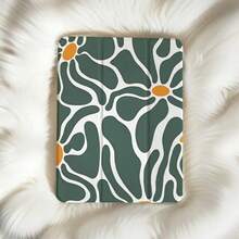 Suitable For IPad Air 4Th/ 5Th (10. 9 Inches), 7/ 8/ 9Th (10. 2 Inches), 5Th/ 6Th/ Air 1/ Air 2 (9. 7 Inches), Air 3Rd (10. 5 Inches), Pro (11 Inches), 10Th Generation 1P Green Floral Folding Flip Stand Pen Holder Drop Anti-Fall Case, Folding, Anti-Slip Adjustable Stand, Flexible Hybrid - 白色 - 查看 2