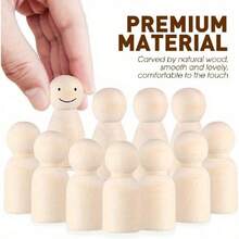 10/20pcs,Wooden Figurines, Natural Wood Color, Various Sizes For Doodling, 3.5cm-12cm, Made Of High-Quality Wood, Unfinished Models, Suitable For Artistic Creation, Teaching Aids, Miniature Scenes, Model Making, And Holiday Gifts.(Christmas Crafts) - Multicolor - View 5