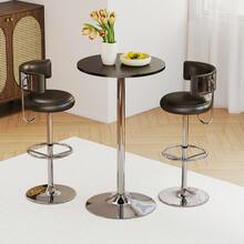 GOFLAME Round Bar Table 103cm Height Pub Table With MDF Top And Metal Frame - Black - View 3