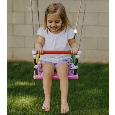 Balanço Cadeirinha para criança infantil estampada em madeira