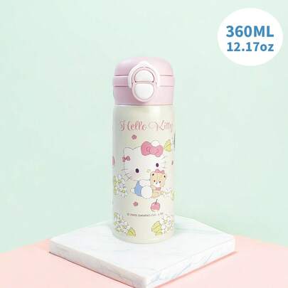 Miniso 1pc Hello Kitty Rakuichi 304 Stainless Steel Vacuum Insulated Tumbler, 360ml/12.17oz, Suitable For Home Use And Student Use