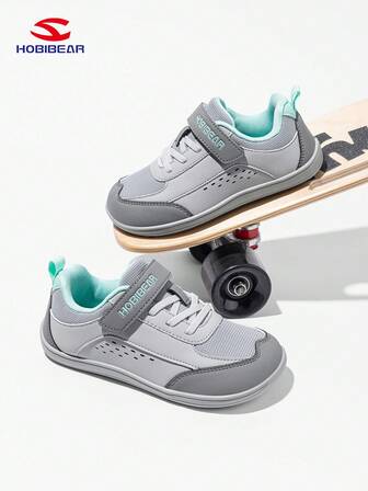  HOBIBEAR barfotaskor för tonåringar, pojkar och flickor, bred tåbox, bekväma promenadskor, kardborrestängning, gummisula, halkfri, andningsbar, lätt på och av, lämplig för alla årstider, skolskor