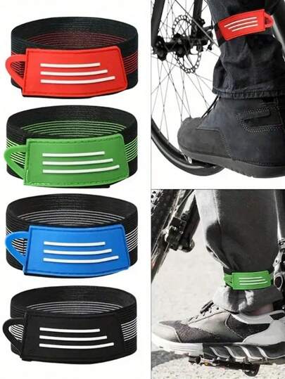 1/2/4Pcs Bike Ankle Clips Strap Outdoor Cycling Joggings Camping Harnesses Wristband Adjustable Elastic Bicycle Ankle Leg Strap For Cycling, Jogging, Camping - Durable, Adjustable