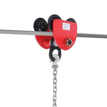 ZhdnBhnos 1T/2204.62lbs Hand Operated Manual Geared Trolley