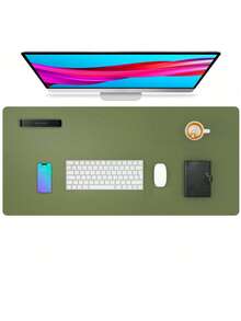 Extra Large Mouse Pad, Writing Pad, Office Desk Mat, Desktop Protector, Waterproof PU Leather + Non-Slip Velvet, Multiple Sizes Available In White, Black, Pink, Apricot, Blue, Purple, Yellow, Green, Coffee, Gray, Light Gray, Gaming Desk Mat, Desk Protector Pad, Multiple Colors, Office, Student, Study Desk, Long Desk Mat, Home Decor Pad, Scratch-Resistant, Anti-Glare Leather, Coffee Table Mat, Laptop Protective Pad, Waterproof, Reusable, Extra Long Extra Large, Easy To Clean, Office Supplies, Study Home Goods