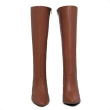 Women's High-Top Boots With Thin Heels, Elegant, Chic Winter 2025 - 駝色 - 查看 3