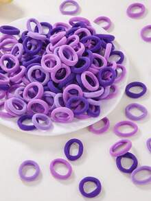 300 件/包 婴幼儿高弹力拇指环发带，无损伤发带 - 彩色 - 查看 5