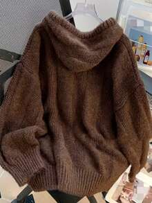 撞色休闲套头衫 - 棕色 - 查看 5