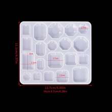 1 件带孔树脂耳环模具，各种形状和尺寸几何宝石凸圆形新月星云吊坠耳环钥匙扣硅胶模具，DIY 珠宝模具用于环氧树脂铸造 - 白色 - 查看 10