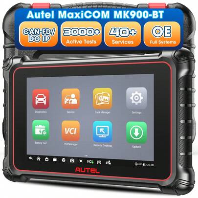  Autel MaxiCOM MK900BT Diagnostic Tool, 2026 MK900-BT 8in Up Of MK900 MK808S MK808BT MX808S MK808Z, Bidirectional Scanner As MP900 MX900, 3000+ Active Tests, 40+ Service, CAN-FD&DOIP, All System, OS11
