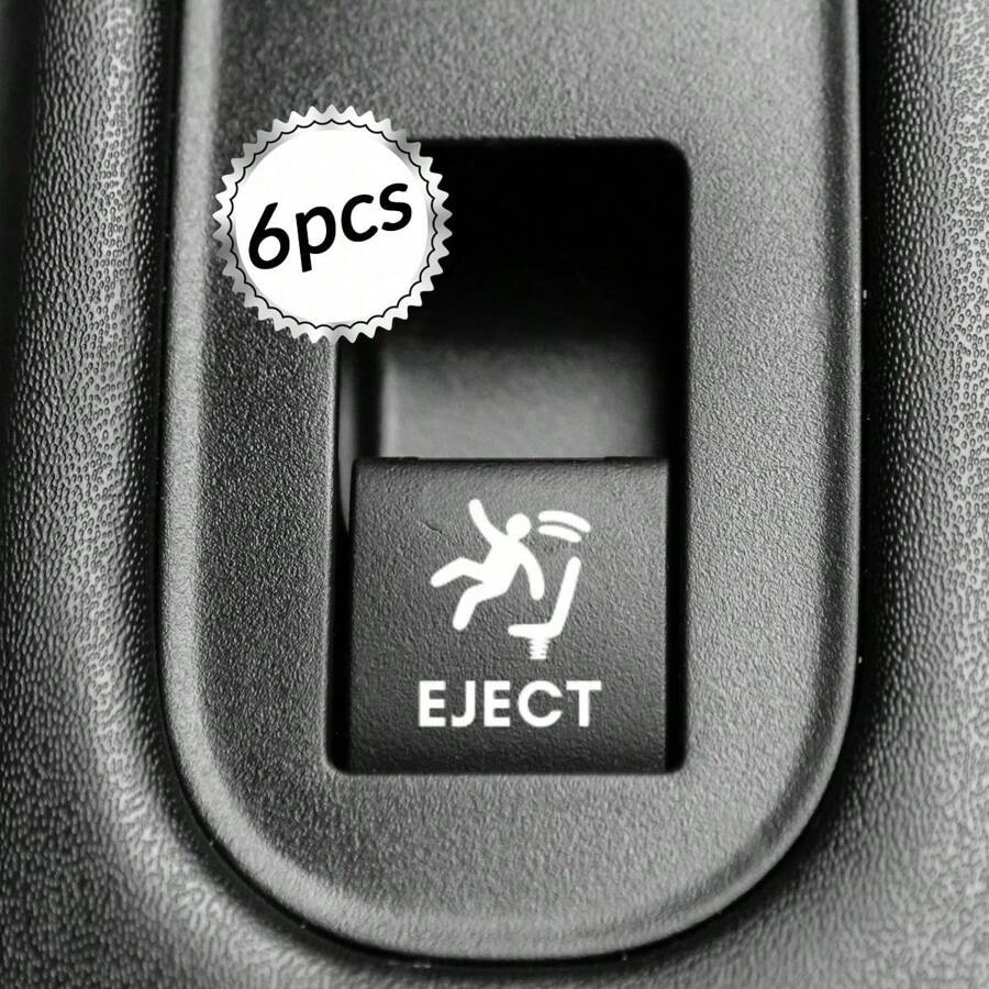 Easypie Selection 6 pièces Autocollants de boutons de voiture Pop Culture - Décalcomanies amusantes pour boutons de tableau de bord vierges, accessoires pour gamers et amateurs de voitures, cadeau parfait pour les hommes