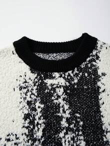 Nuovo arrivo maglione girocollo lavorato a maglia per uomo, stile casual oversize minimalista di moda americana, adatto per autunno/inverno