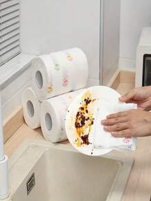 30/100/200 件多用途厨房纸巾卷 - 可水洗、可重复使用、无油、不粘，适用于厨房、浴室、卧室 - 多功能家用清洁布、厨房纸巾 - 彩色 - 查看 9