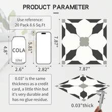 10/20PCS 20.32cm X 20.32cm Peel Off Adhesive Tiles, Self-Adhesive DIY Vinyl Flooring, Detachable Waterproof Tile Stickers, Suitable For Bathrooms, Kitchens, Stairs, Living Rooms, Bedrooms - Multicolor - View 15