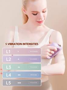 便携式多功能筋膜按摩环，3 种振动模式，Type-C 充电，1200mAh 电池，5 种强度等级，可穿戴腰带，适用于腰部、腿部、颈部、手部、背部，适用于瑜伽、健身、运动后，是送给朋友、情侣、父母、万圣节、圣诞节的绝佳礼物 - 彩色 - 查看 5