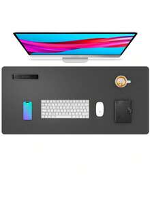 Extra Large Mouse Pad, Writing Pad, Office Desk Mat, Desktop Protector, Waterproof PU Leather + Non-Slip Velvet, Multiple Sizes Available In White, Black, Pink, Apricot, Blue, Purple, Yellow, Green, Coffee, Gray, Light Gray, Gaming Desk Mat, Desk Protector Pad, Multiple Colors, Office, Student, Study Desk, Long Desk Mat, Home Decor Pad, Scratch-Resistant, Anti-Glare Leather, Coffee Table Mat, Laptop Protective Pad, Waterproof, Reusable, Extra Long Extra Large, Easy To Clean, Office Supplies, Study Home Goods