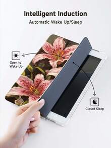 Ayotu 这款莲花油画图案的保护套兼容 iPad 10.2 英寸（2021/2020 款，第九/八代）、Galaxy Tab A8 10.5 英寸（2022 款），带有 Apple Pencil 插槽，也适用于 Kindle Paperwhite 第十二代（2024 款），支持自动休眠/唤醒功能，时尚美观。 - 彩色 - 查看 4