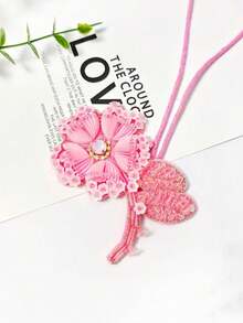 Handmade Flower Bag Charm With Rhinestones Cute Girl Accessory Y2K