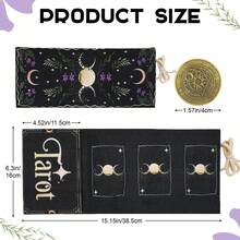 Knana 2Pcs Linen Tarot Card Holder Tarot Bag With Sun Moon Pattern Tarot Accessories Tarot Card Bag - Black - View 2