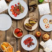 10/20个银色铝制圆形纸盘，7/9/12英寸防水螺旋一次性蛋糕盘，派对用品大包装，坚固的螺旋派对餐盘，适用于婚礼、家庭聚会、生日、野餐、烧烤、节日等场合。 - 銀色 - 查看 4