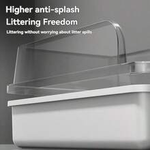 多功能宠物猫砂盆，凸起设计，树脂材质，防倾倒，防溅，防止猫咪挖猫砂