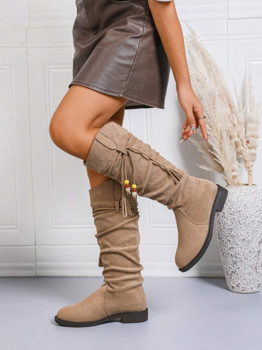 Western Style Holiday Minimalist Fashion Romantic Cute Sexy Versatile Comfortable Low Price Beautiful Handsome Perfect Figure Women Knee-High Boots, Boots, Snow Boots, Western Boots, Vacation, Outdoor, Casual, Sports Boots, Thigh-High Boots