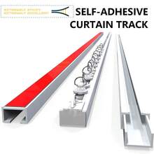 Self Adhesive Curtain Track, Paste Type No Need To Drill, Suitable For Smooth Ceiling Or Wall, Closets, Door And Window Frames, Meet Multi-Scenario And Multi-Functional Needs Bathroom Decor