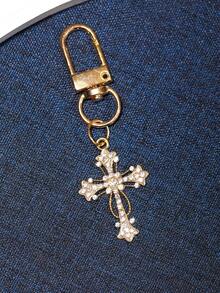 1 pieza Llavero con forma de luna de rhinestone, accesorio de metal de aleación brillante y romántico personalizado, adecuado para teléfono, tableta, auriculares, Kindle, decoración