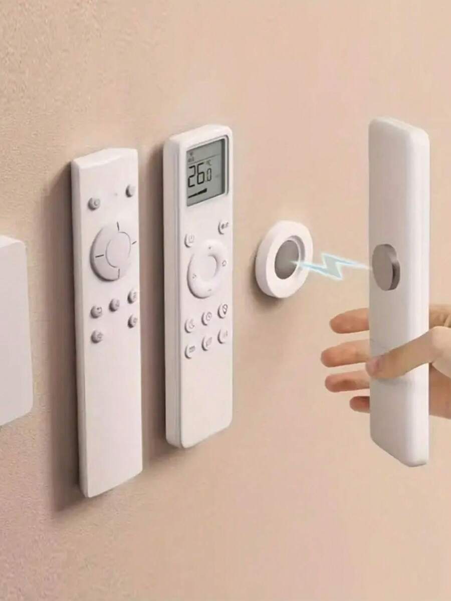 10-1件/組組合式遙控器收納架,磁吸隱形壁掛式,適用多種家用電器遙控器,插槽式收納,標本框設計,免釘無損掛飾,易安裝實用掛鉤 - 彩色 - 查看 1