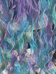 1 rolă/5 yarzi panglică de tul Ombre curcubeu, panglică de șifon cu gradient iridescent pentru ambalaje cadou, decorare, accesorii pentru pălării DIY meșteșuguri șir de baloane, nuntă, ziua de naștere Crăciun