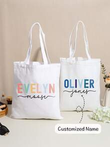 Sacs fourre-tout personnalisés avec lettre de nom - Idées de sacs cadeaux réutilisables - Parfait pour les faveurs de fête - Idées de cadeaux et excellents cadeaux pour maman et la famille lors des sorties printanières, des vacances, des achats et des jours fériés