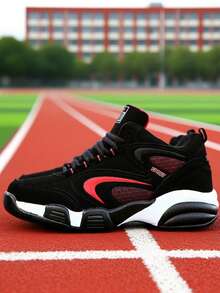 1 Pair All-Season Comfortable Sports Shoes, Ultra-Light Breathable Athletic Sneakers For Men And Women, Suitable For Outdoor Hiking, Camping, Trekking, Hunting, Mountaineering, Shock-Absorbing Trail Running Shoes, Non-Slip And Durable - Black and Red - View 2