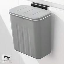 1pc Slimline Wall Mounted Trash Can - High-Capacity, Aesthetically Design With Lid - Space-Saving Garbage Can For Home Use - Perfect For Living Room, Toilet, And Kitchen