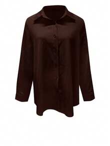 Women's Casual Solid Color Blouse, Versatile For All Seasons