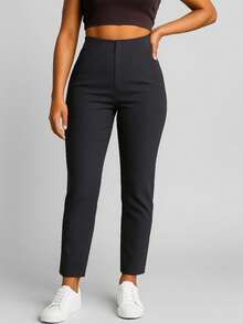 Stretch Pleated Trousers For Women - 深灰色 - 查看 4