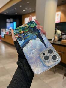 1pc Healing Artistic Ins Style Transparent Case Blue Purple Gradient Van Gogh Starry Night Cypress European Town Landscape Painting Starlet Sky Handwritten English Art Phone Case Oil Painting Starry Sky Atmosphere Unisex Full Coverage Anti-Drop Soft Shell Compatible With IPhone All Series, Compatible Models: IPhone17/17Pro/17ProMax/16/16Plus/16ProMax/16e/15ProMax/11/12/12Pro/12ProMax/13/13Pro/13ProMax/14/14Pro/14ProMax - Fine Hole Vortex - View 5