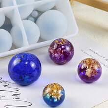 20-Cavity Silicone Resin Casting Mold For Jewelry Making - Square Sphere Molds With Colorful Starry Patterns, Durable & Easy-To-Clean, Perfect For DIY Crafts, Resin Molds - Variant - View 2