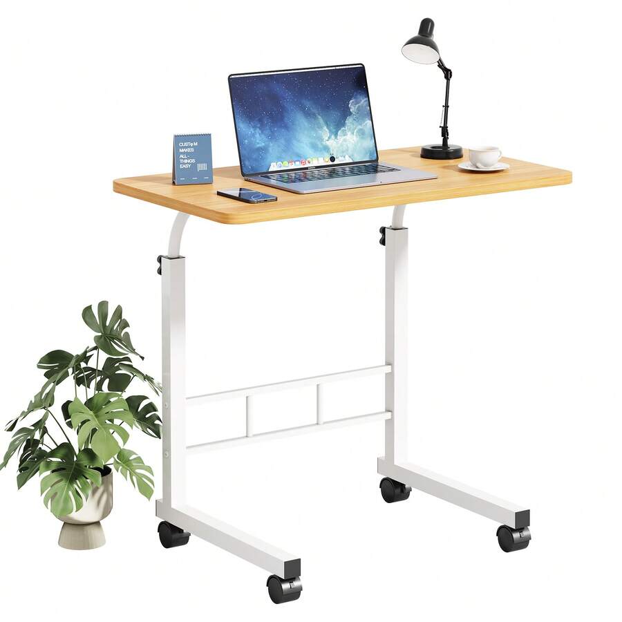 Escritorio Portátil, Mesa para Laptop, 60x40 cm, Mesa Auxiliar con Ruedas para Sala y Dormitorio,Escritorio para Computadora Portátil, Ideal para Sofá, Dormitorio u Oficina en Casa